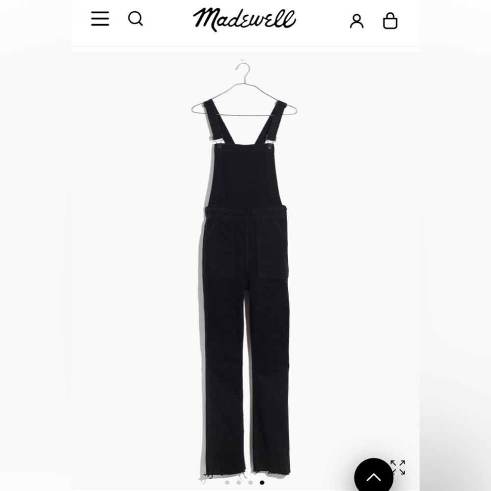 Madewell Black Skinny Overalls Size XS Raw Hem